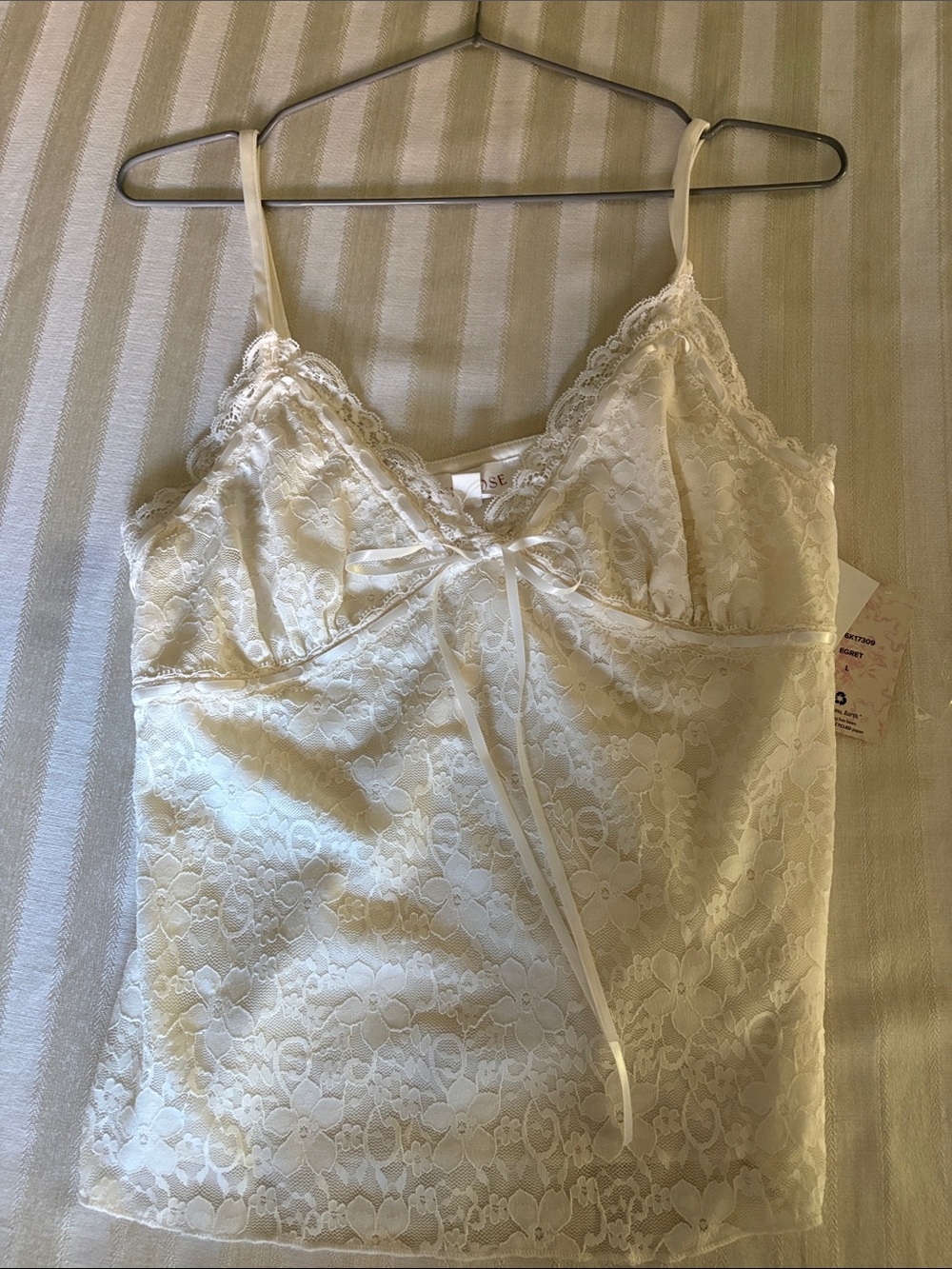 Pink Rose Ivory Lace Camisole Slip